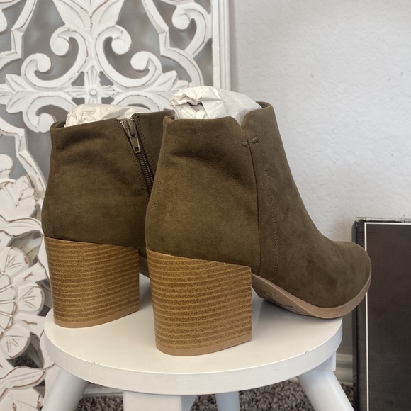 Women CutOut Bootie Lace Up Slip On High Heel Platform Ankle Khaki BRAND NEW✔️ - Picture 7 of 11